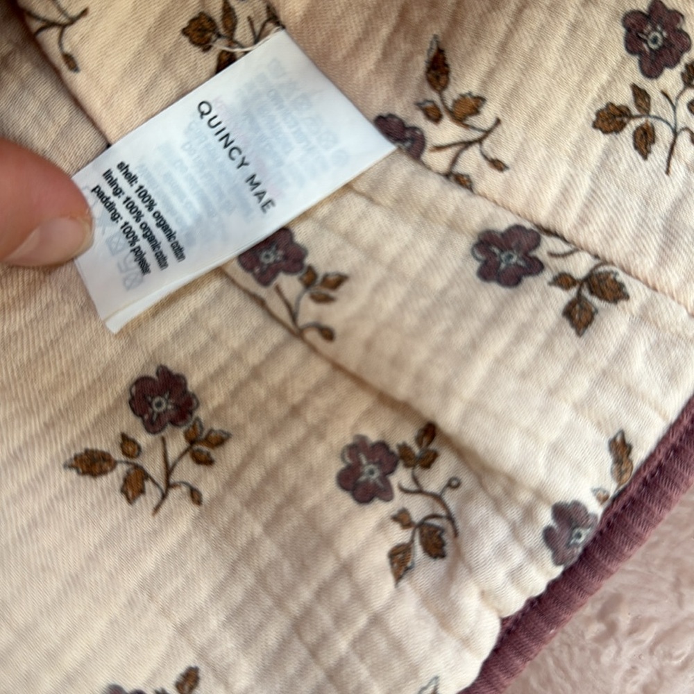 Quincy Mae Plum Quilted V-Neck Button Jacket - Picture 7 of 8